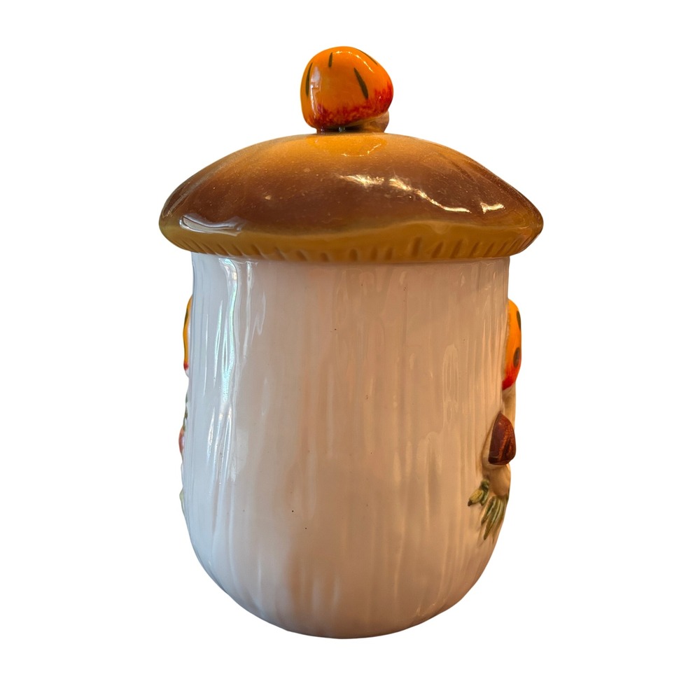 Vintage 1978 Sears & Roebuck Ceramic Mushroom Canister Embossed Cookie Jar - Picture 6 of 12